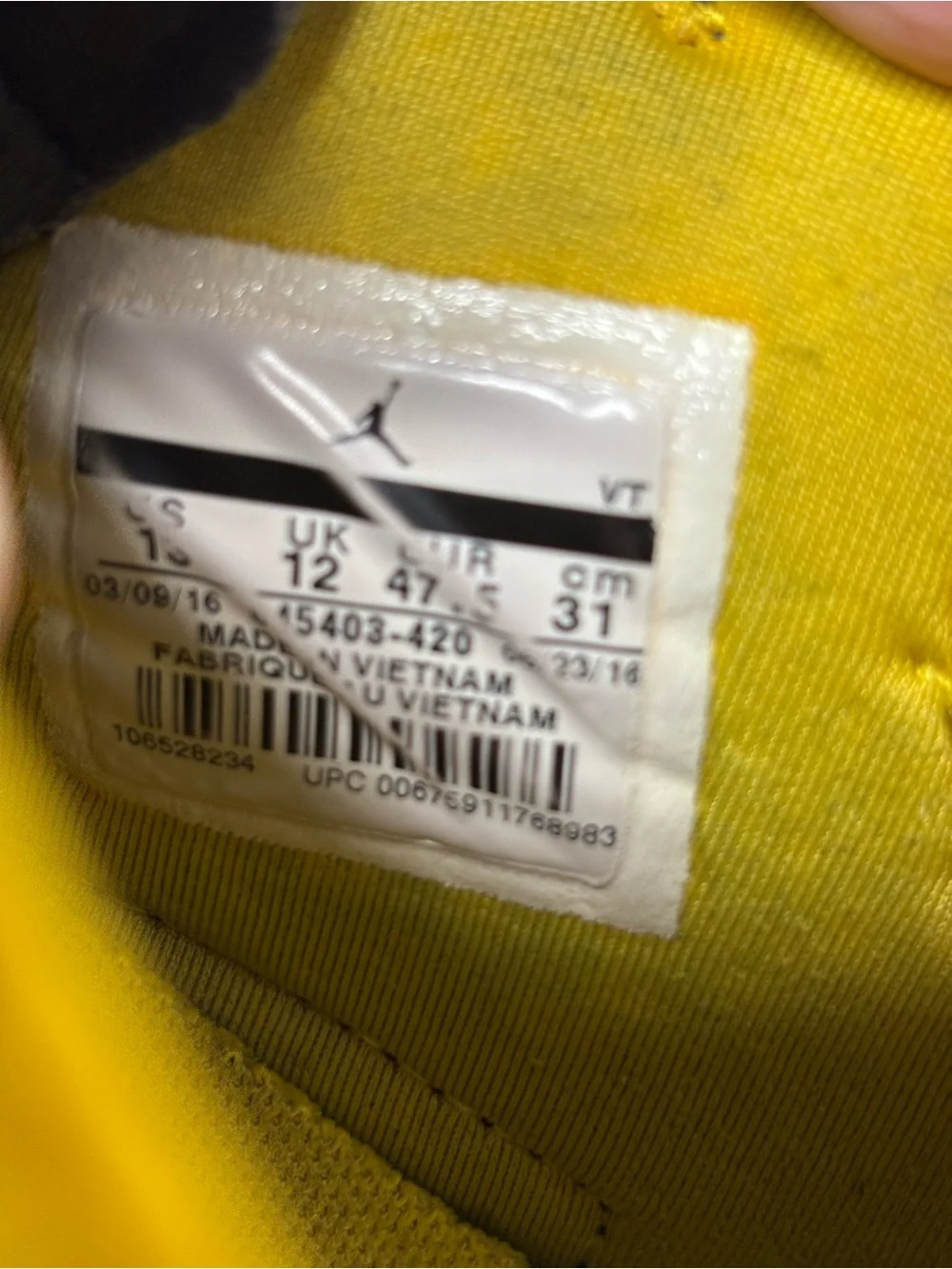 Jordan Trainer 1 Low Michigan Wolverines Mens Size 13 College Navy Yellow GUC